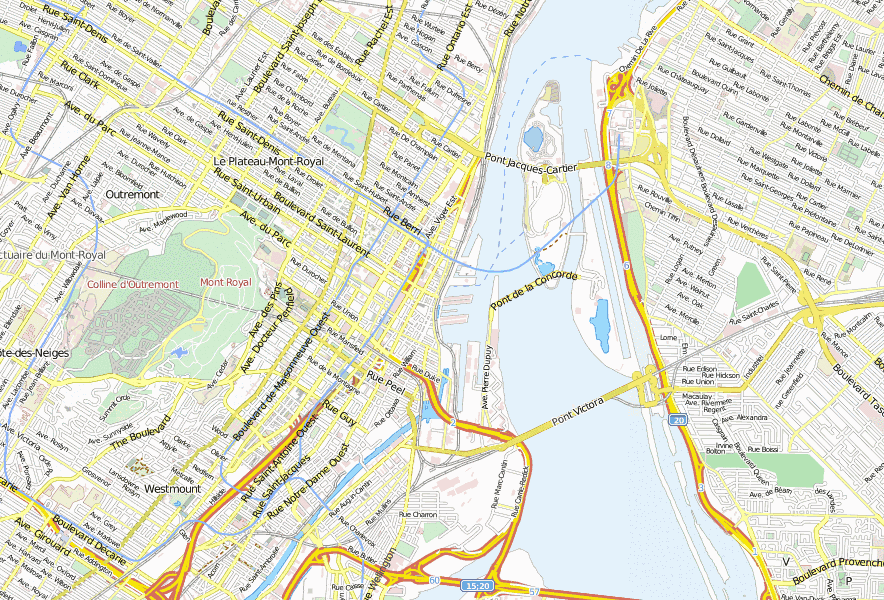 Alter Hafen -Stadtplan mit Luftansicht und Hotels von Montreal