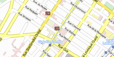 Stadtplan Concordia University Montreal