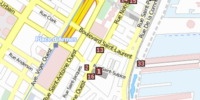 Stadtplan Rue Notre-Dame Montreal